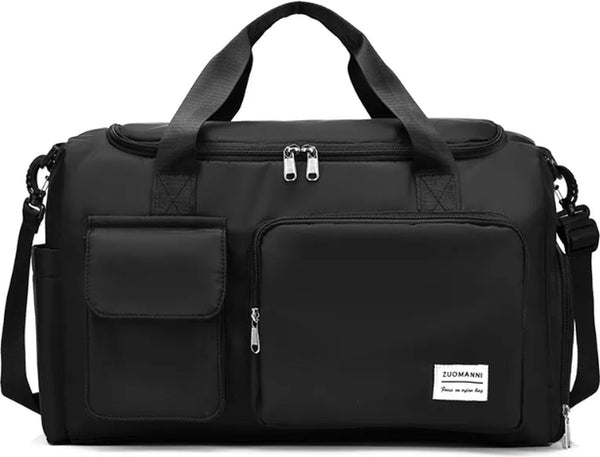 CarryQuest® - Multifunctionele zwarte weekendtas-Lichtgewicht, waterbestendig en ruim-45x29x22 cm-Ideaal voor sport, reizen en meer-Vind op Bol.com - Zwart