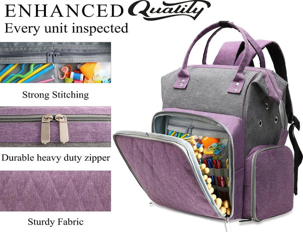 CarryQuest® - Breitas - Opbergtas voor brei- en haakbenodigdheden - Paars