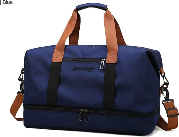 CarryQuest® - Weekendtas - Weekendtas Blauw - 20-35L - Dames - Heren - Reizen - Sport - Oxford - Waterdicht - Ruim - Stijlvol - Comfortabel - Bol.com - Blauw