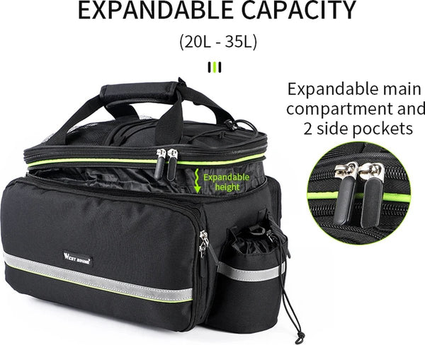 CarryQuest® - Fietstas - Fietstassen - Waterdichte Fietstas - 3 in 1 Fietstas - Fietstas Regenhoes - Schoudertas - Handtas - Opvouwbare Fietstas - Zwart