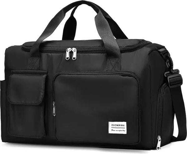 CarryQuest® - Multifunctionele zwarte weekendtas-Lichtgewicht, waterbestendig en ruim-45x29x22 cm-Ideaal voor sport, reizen en meer-Vind op Bol.com - Zwart
