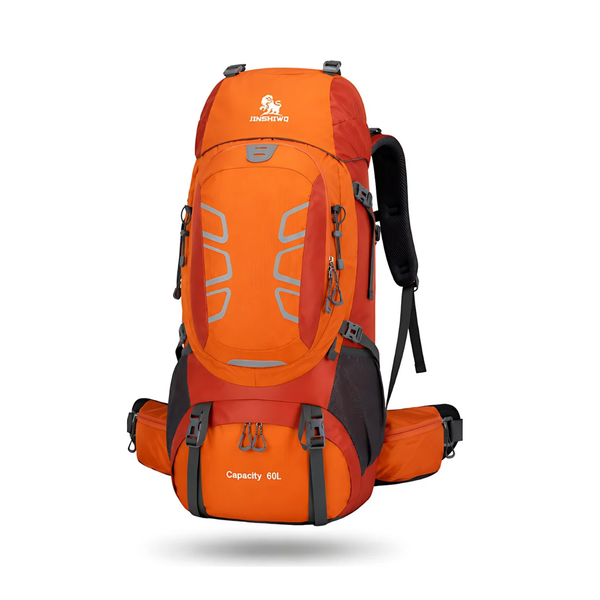 Bergbeklimmen rugzak 60L weerbestendig nylon met rugventilatie en heupband - 4 Kleuren