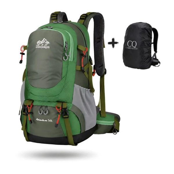 Wandelrugzak 50L met ingebouwd drinksysteem, regenhoes en rugventilatie - 5 Kleuren