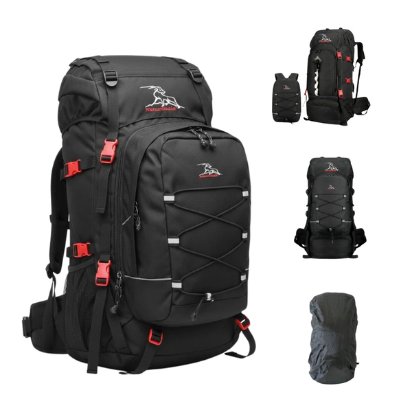 Mauritania® – 70L/100L - 2in1 – Hiking Backpack – Camping Backpacks – Outdoor Hiking Backpack – Large XL – Black