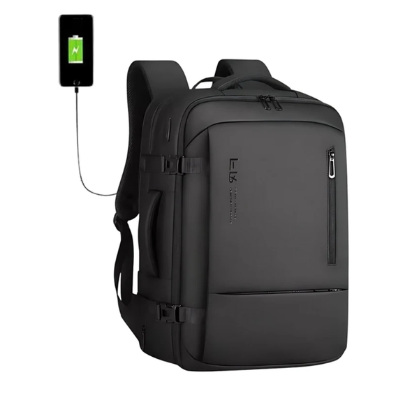 CarryQuest® - Multifunctionele Rugzak voor Heren - 20-35L Capaciteit - Hoogwaardige Nylon - Zwart