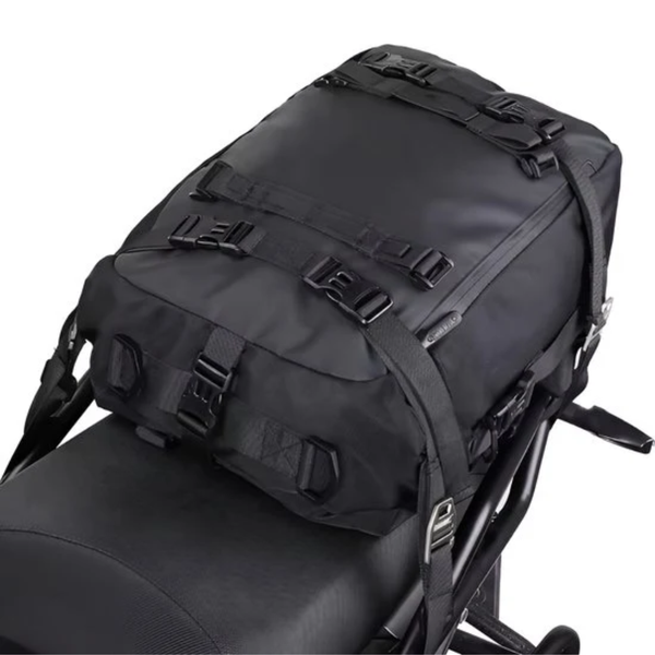 CarryQuest® - Motorfiets Achter Tas 20L Waterdicht Multifunctioneel Zadel Zijbagage Tas Fietsrugzak Universeel - Zwart 20L
