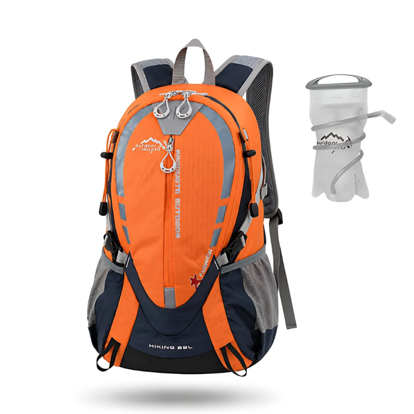 CarryQuest® - 25L Hydratatie Rugzak + 2L Waterzak - Polyester Fiets- & Wandelrugzak met Drinksysteem, Rugventilatie, Laptopvak & Front-/Toploader - 45x30x19 cm - 4 Kleuren