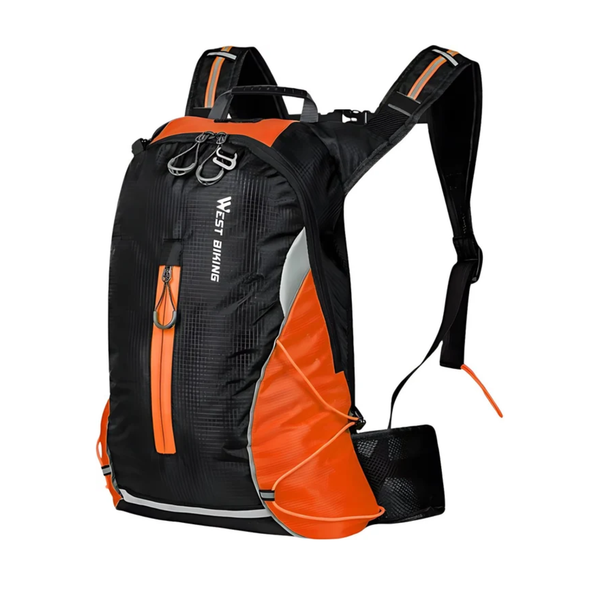 Fietsrugzak 16L lichtgewicht nylon met rugventilatie, reflecterend ontwerp, front-/toploader - 4 Kleuren