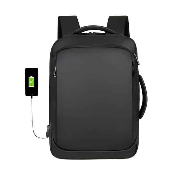 CarryQuest® - Zakelijke Reisrugzak voor Heren - USB Oplaad - Waterdicht Oxford - Slimme Opbergruimte - Ergonomisch Ontwerp - Schoolrugzak - Zwart