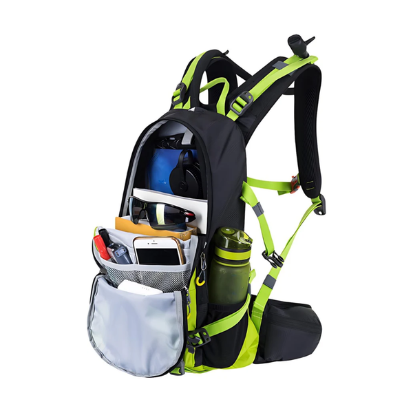 Fietsrugzak 20L nylon met 2L waterzak en rugventilatie - 47x28x16 cm - 3 Kleuren