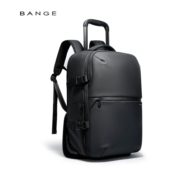CarryQuest® - BANGE Rugzaktrolley 34L – Trolley Rugzak met Wielen - Laptopvak 15.6 inch - TSA Slot - Waterafstotend - Reistas - BG8150 - Zwart