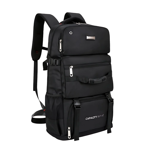 CarryQuest® 90L Trekking Rugzak - Waterdichte Hiking Backpack met Grote Capaciteit & Rugventilatie - Zwart