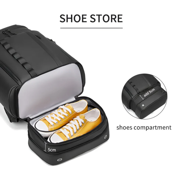 CarryQuest® - Reizen Wandelrugzak voor Mannen - 50L Capaciteit - Waterdicht Oxford-doek - Zwart