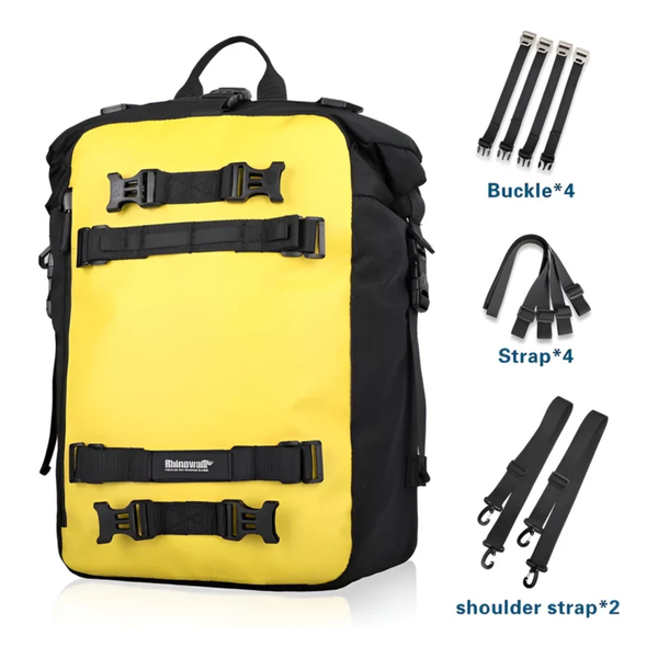CarryQuest® - Motorfiets Achter Tas 30L Waterdicht Multifunctioneel Zadel Zijbagage Tas Fietsrugzak Universeel 30L - Geel