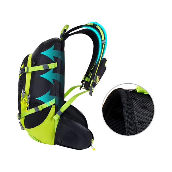 Fietsrugzak 20L nylon met 2L waterzak en rugventilatie - 47x28x16 cm - 3 Kleuren