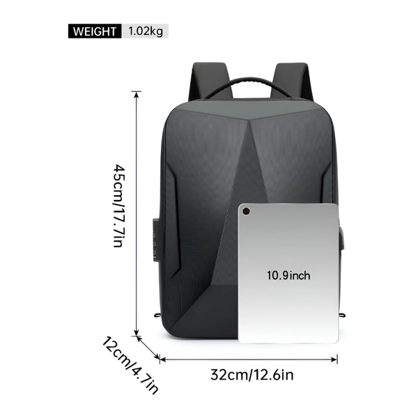 CarryQuest® - Rugzak Uitbreidbare Computertas - Zakenreis Bagagetas - 20-35L Capaciteit - Shell-Rugzak - Comfortabel Draagcomfort - Y3 Grijs