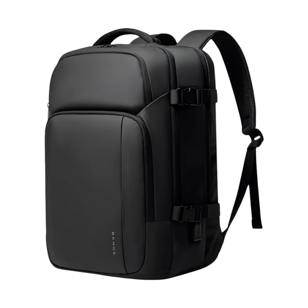 CarryQuest® - USB Oplaadbare Reisrugzak - 20-35L Capaciteit + Laptopvak tot 15,6 inch - Waterdicht - Ergonomisch Draagcomfort - Zwart