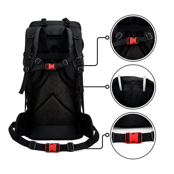 Mauritania® – 70L/100L - 2in1 – Hiking Backpack – Camping Backpacks – Outdoor Hiking Backpack – Large XL – Black