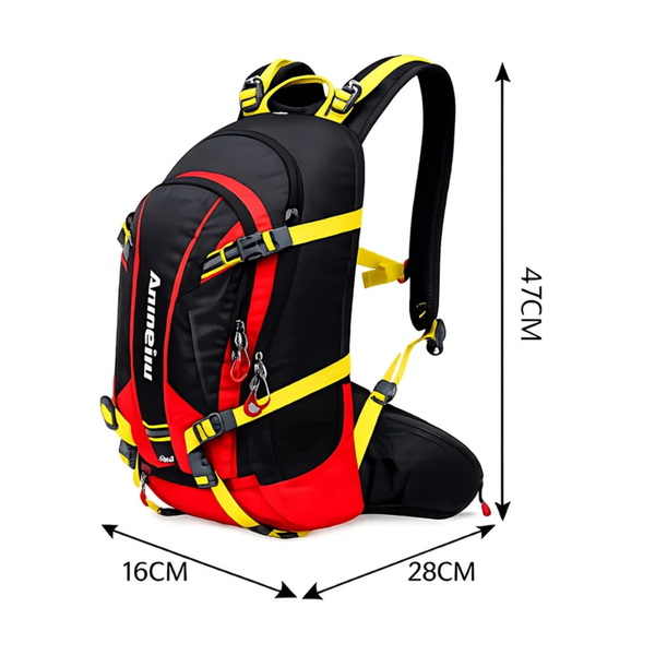 CarryQuest® - 20L Fietsrugzak Schoudertas - Nylon Hydratatierugzak met Regenhoes, Hydratatie-indeling, Rugventilatie & Front-/Toploader - 47x28x16 cm - 2 Kleuren
