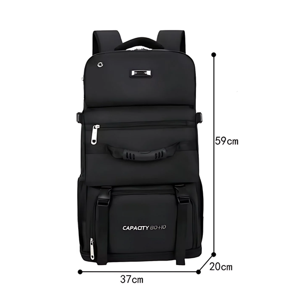 CarryQuest® 90L Trekking Rugzak - Waterdichte Hiking Backpack met Grote Capaciteit & Rugventilatie - Zwart