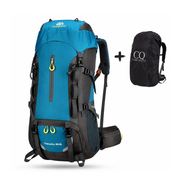 CarryQuest® - Mountaineering Backpack 70L - Waterproof Nylon + Rain Cover - Shoulder Bag - 5 Colors