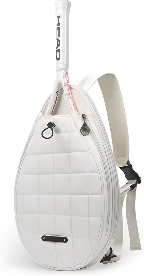 CarryQuest® - Tennistas - Tennis Rugtas - Tennis - Rugtas - Sporttas - Racket - Badminton - Tennisracket - Sport - Heren - Dames - 47 x 29 x 8 cm - Nylon - Polyester - Waterbestendig - Gratis Verzending - Wit