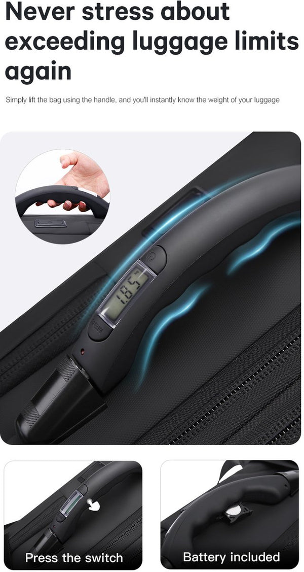 vacuüm rugzak met uitbreidbare inhoud 20-36L en TSA-slot zwart