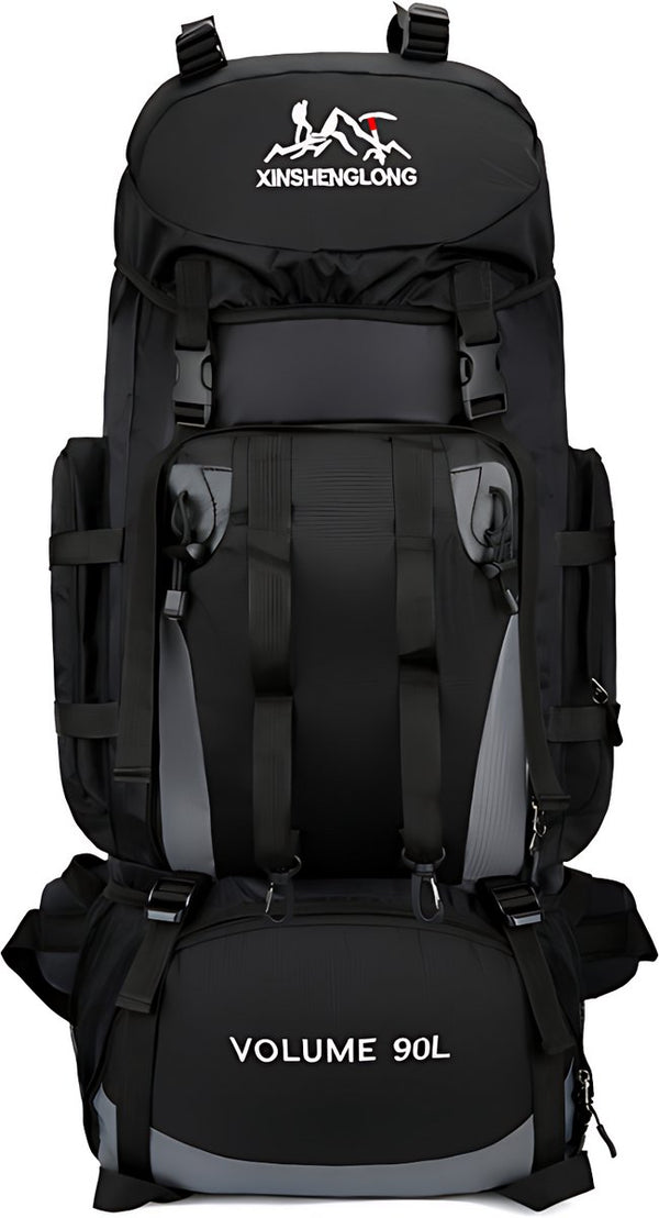 Wandelrugzak 90L nylon met regenhoes en rugventilatie - 5 Kleuren
