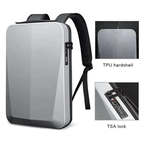 CarryQuest® - Shell Ontwerp Anti-dief TSA Lock Rugzak - Reistas Met USB Opladen - Waterdicht, Ergonomisch, Slimme Opbergruimte - 15.6 inch - 3 Kleuren