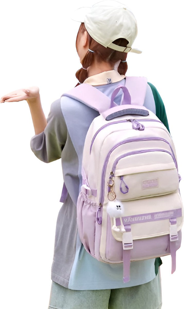 Schoolrugzak 7-12 jaar ruime rugzak duurzaam nylon basisschool tas - 5 Kleuren