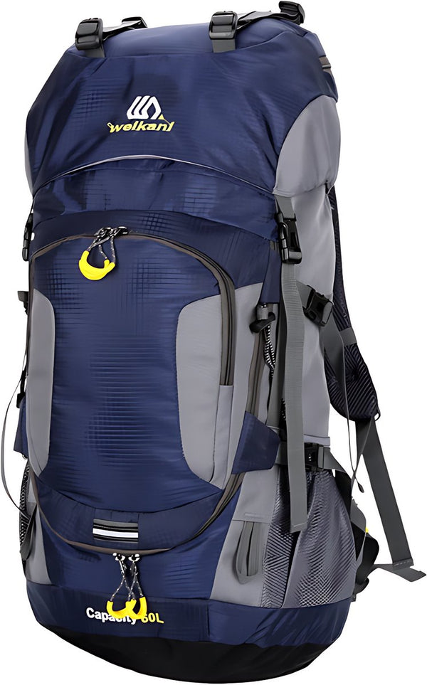 Wandelrugzak 60L waterbestendig met regenhoes, mesh rugpanelen en heupband - 4 Kleuren