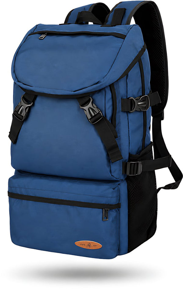 Reisrugzak 50L waterdicht nylon met laptopvak 15,6 inch en regenhoes - 3 Kleuren