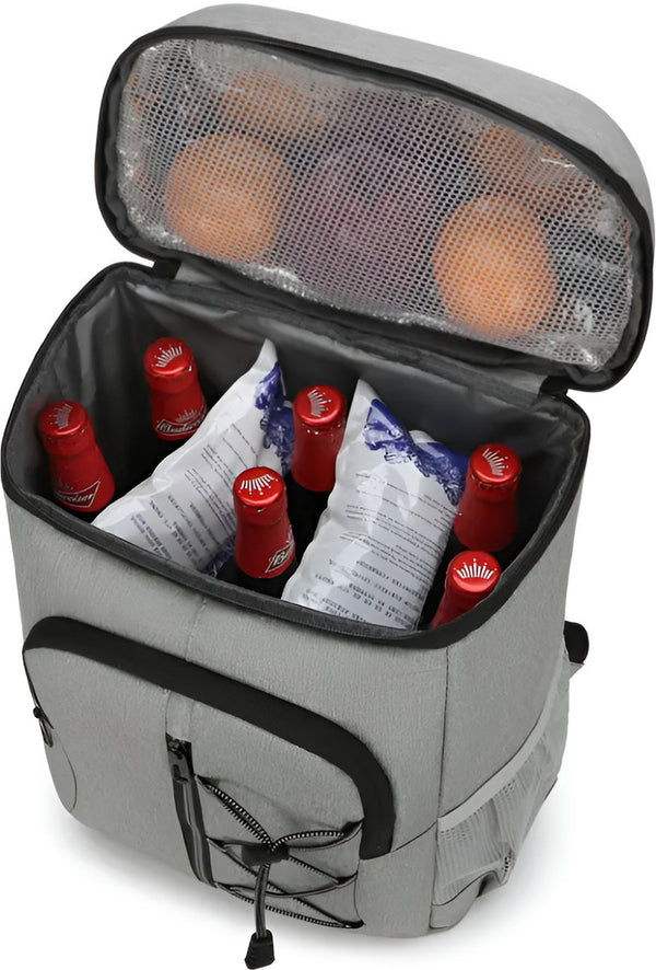 CarryQuest® - Geïsoleerde Koeltas - Lunchtas - Geïsoleerde Koelrugzak - Uitstekende Isolatie + Comfortabele Schouderbanden - Campingrugzak voor Buiten - Vershoudtas - Picknicktas - Donkergrijs