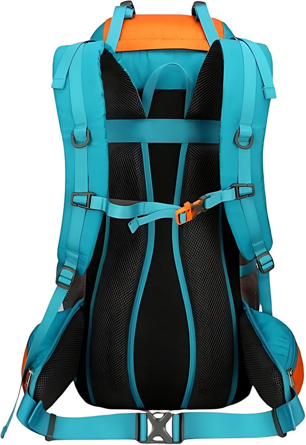 Trekkingrugzak 65L met regenhoes en schoenentas polyester met rugventilatie - 5 Kleuren