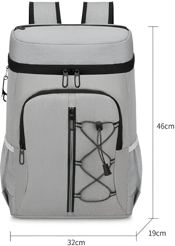 CarryQuest® - Geïsoleerde Koeltas - Lunchtas - Geïsoleerde Koelrugzak - Uitstekende Isolatie + Comfortabele Schouderbanden - Campingrugzak voor Buiten - Vershoudtas - Picknicktas - Blauw