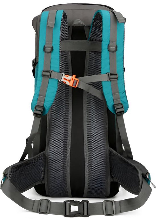Bergbeklimmingsrugzak 70L waterdicht nylon met regenhoes en rugventilatie - 5 Kleuren