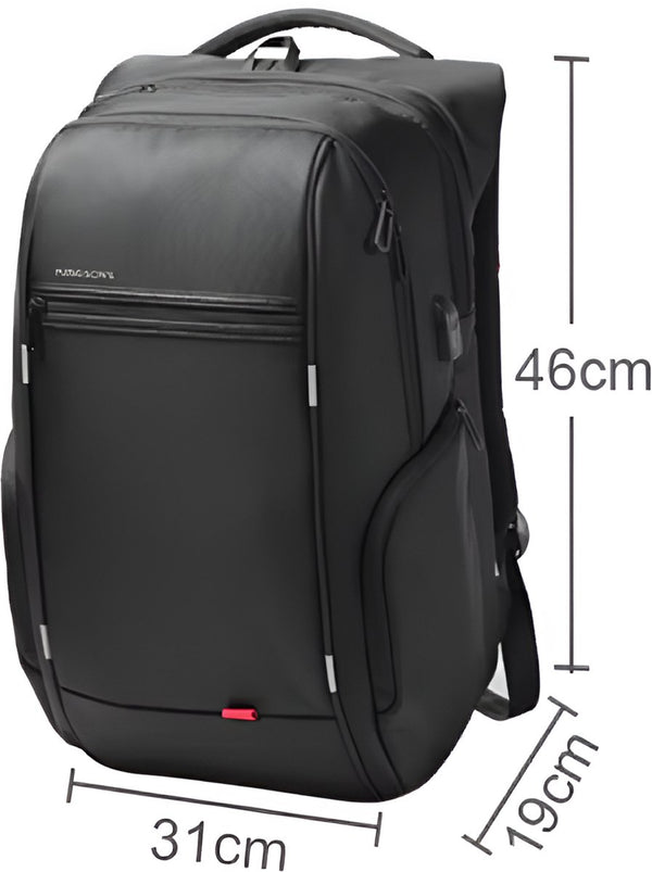 CarryQuest® - Kingsons Waterdichte Laptop Rugzak - USB Oplaadbaar + Anti-diefstal - 15.6-17.3 inch - Zwart