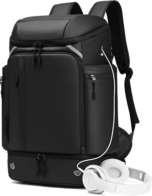 Reisrugzak heren 50L met USB-poort en schoenentas waterdicht Oxford doek - 2 Kleuren