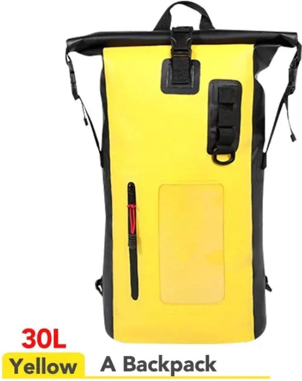 CarryQuest® - 30L Droge Tasrugzak - Waterdicht PVC 500D - Multifunctioneel - Unisex - Geel