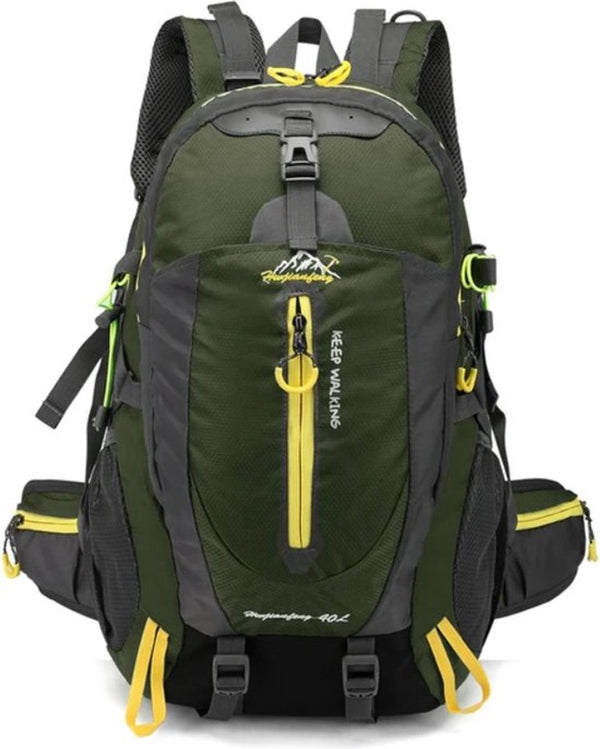 Wandelrugzak 40L waterafstotend nylon met rugventilatie en verstelbare banden - 8 Kleuren