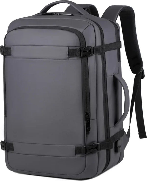 CarryQuest® - Multifunctionele Reis-/Weekendtas 45L USB-Opladen-32x46x22cm-15.4 inch laptop-Embossing-Interieurvak-Telefoonvak-Binnencompartiment-Computerlaag-Zachte handgreep - Zwart