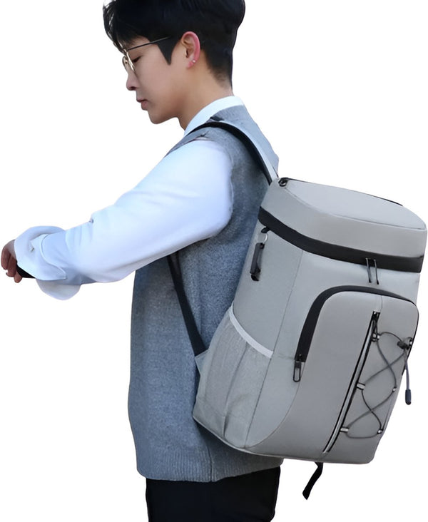 CarryQuest® - Geïsoleerde Koeltas - Lunchtas - Geïsoleerde Koelrugzak - Uitstekende Isolatie + Comfortabele Schouderbanden - Campingrugzak voor Buiten - Vershoudtas - Picknicktas - Blauw