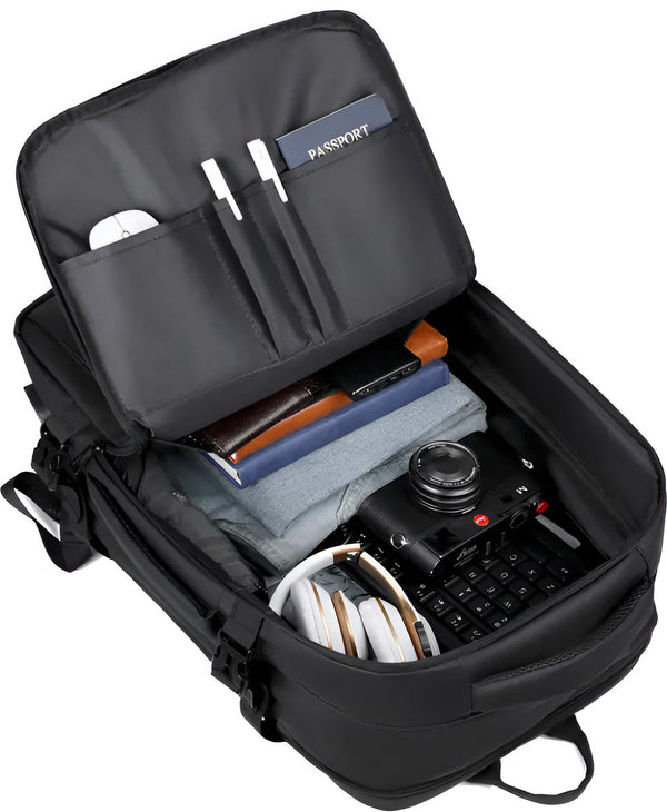 CarryQuest® - Laptop Rugzak - Reistas - Weekendtas - Laptopvak + Grote Capaciteit - Zwart