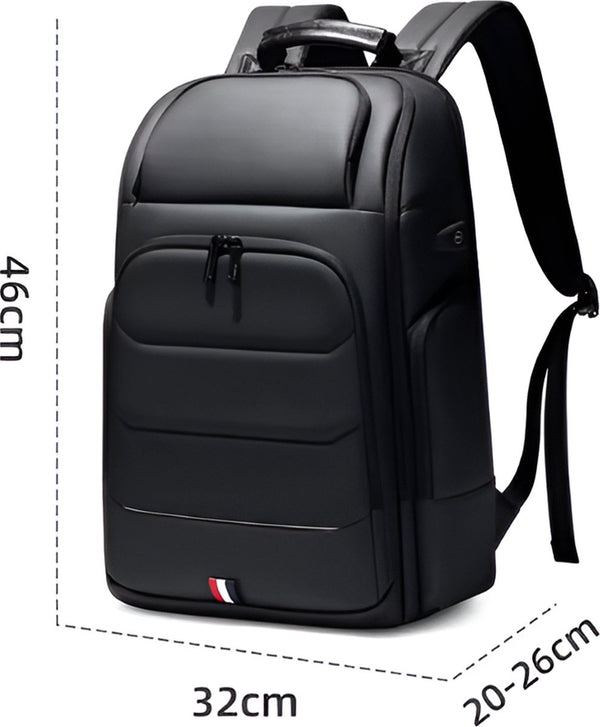 CarryQuest® - Waterdichte Rugzak USB Oplaadbaar - 15,6 inch Laptopvak - Oxford Zwart - Versie 2.0 & 3.0 - Zwart