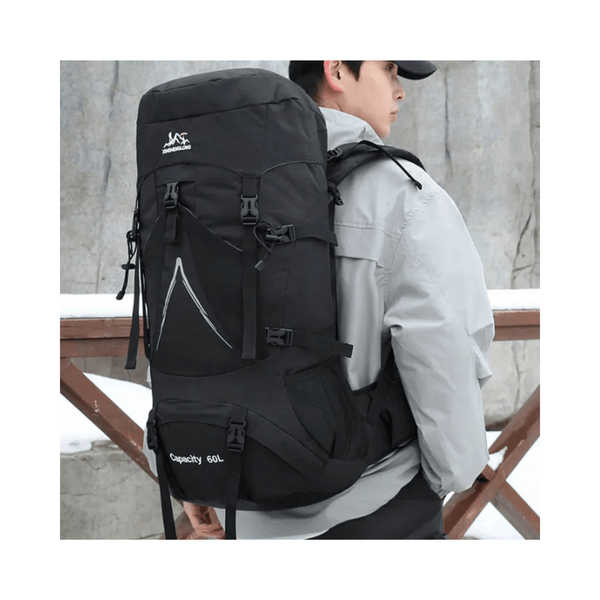 CarryQuest® - 60L - Hiking Rugzak - Rugzak - Waterdicht - Duurzaam - Nylon - Wandelen - Zwart