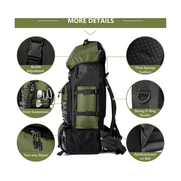CarryQuest® - 90L - Waterdichte - Wandelen - Camping - Rugzak - Backpacks - 90 Liter - Zwart