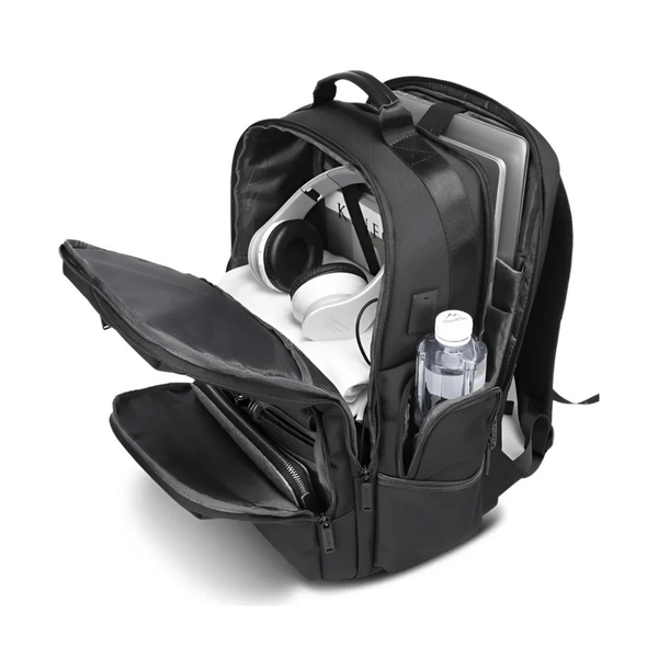 CarryQuest® - Anti - diefstal Laptop Rugzak 15,6" - Waterdicht + USB Oplaadpoort - Schooltassen - Zwart